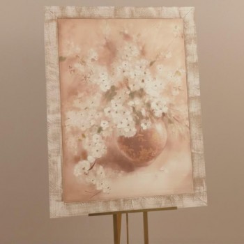 لوحة  ديكور جدارية ساحرة تتميز بأسلوبها الانطباعي الناعم الذي يجسد جمال الزهور في ضوء دافئ وهادئ8595