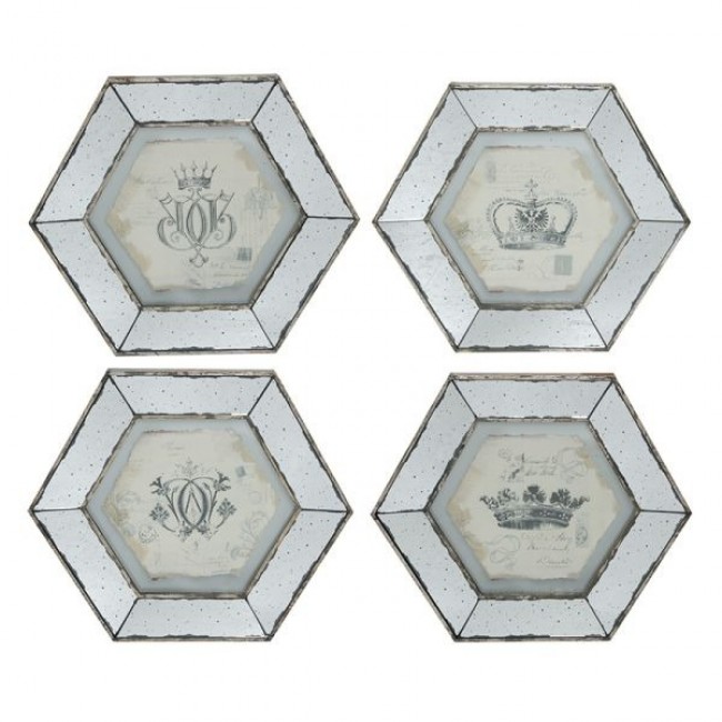 طقم لوحات جدارية ساحرة وراقية تتميز بتصميمها الثماني الأضلاع الفريد الذي يضفي لمسة من الفخامة العصرية 4 قطع 8456