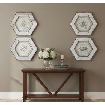 طقم لوحات جدارية ساحرة وراقية تتميز بتصميمها الثماني الأضلاع الفريد الذي يضفي لمسة من الفخامة العصرية 4 قطع 8456