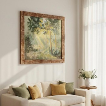 لوحه فنيه كانفس باطار خشبي مستوحاه من الطبيعه 8594