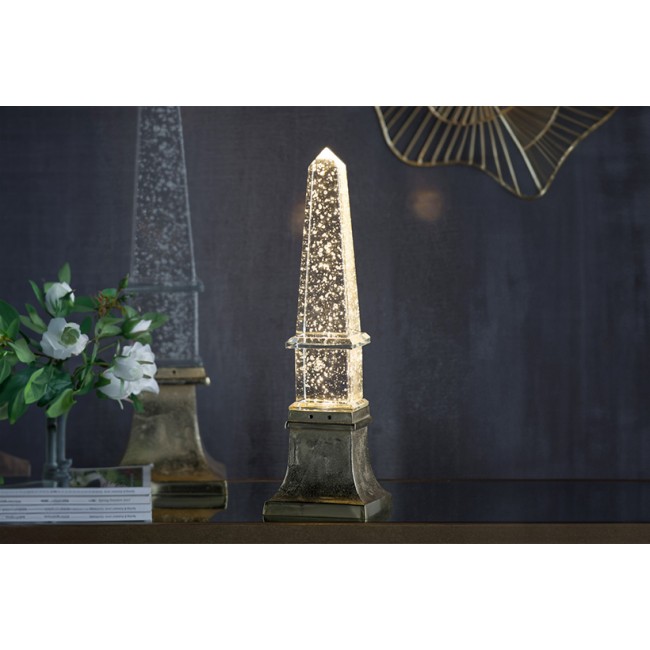 وحده اضاءه ديكورية على شكل مسلة كريستالية  شفافة متوفر الحجمين 8499