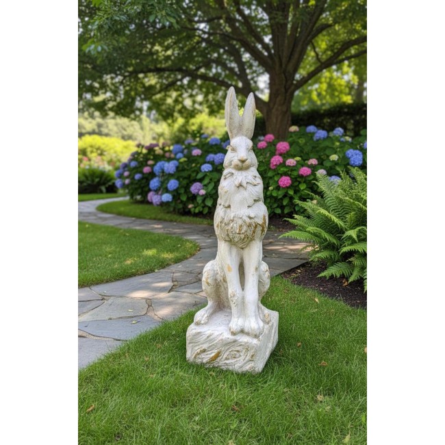 تحفه أرنب قطعه فنية لافتة للنظر تضفي طابعاً مميزاً على حديقتك أو فناء منزلكL8542
