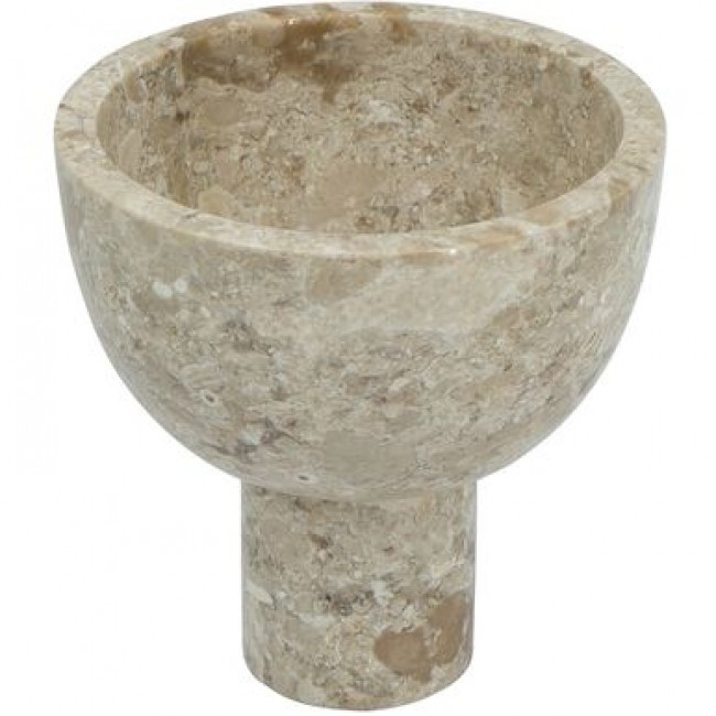 صحن بقاعده من الرخام  بلونه الكريمي الدافئ ليكون أيقونة من الجمالL8516