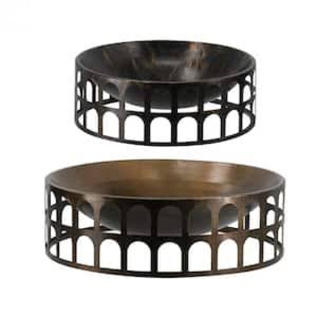 طقم صينيه معدن بتصميم هندسي أنيق 2 قطعه L8636 طقم صينيه معدن بتصميم هندسي أنيق 2 قطعه L8636