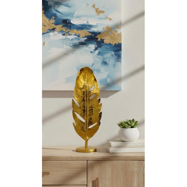 تحفه مصنوعه من المعدن بشكل ورقه ذهبيه مستوحى من الطبيعه 8511