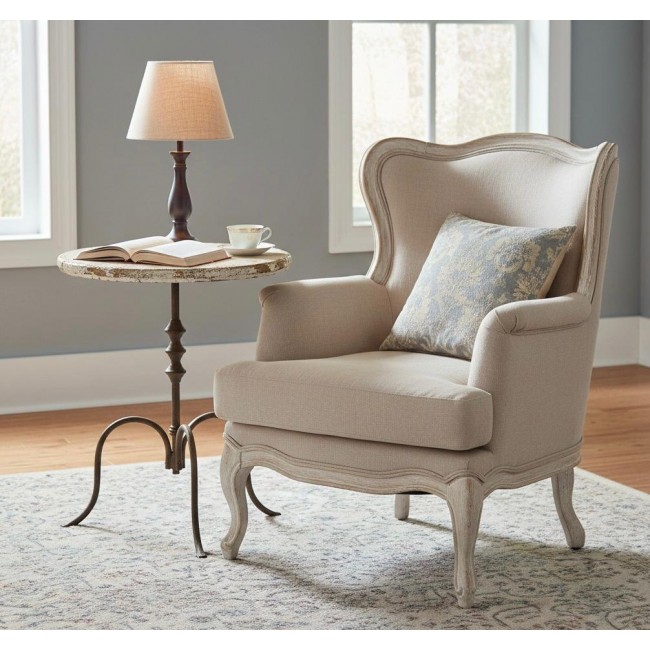 طاولة جانبية مستديرة بسطح أبيض عتيق وقاعدة معدنية كلاسيكية 8149 طاولة جانبية مستديرة بسطح أبيض عتيق وقاعدة معدنية كلاسيكية 8149