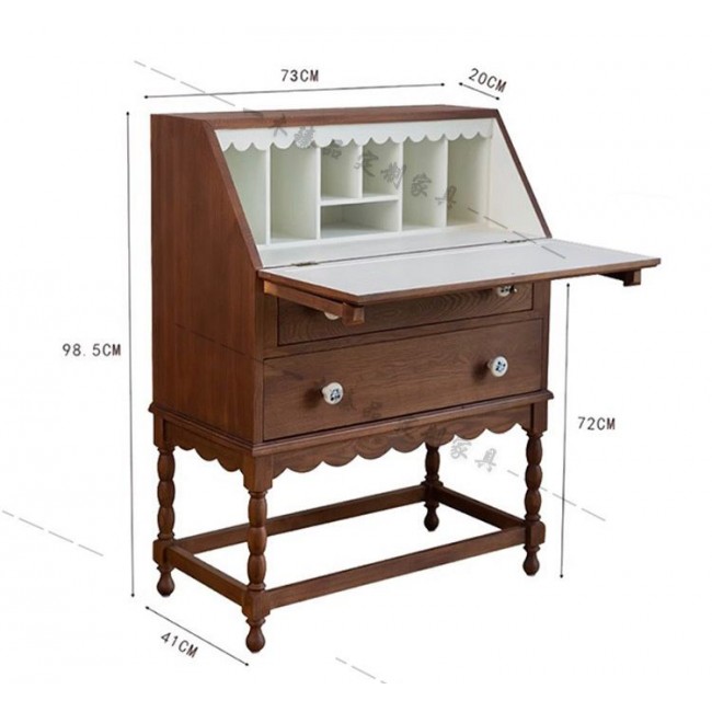 كونسول  مكتبه بلمسات فرنسيه ريفيه مصنوعه من خشب زان الطبيعي 9650