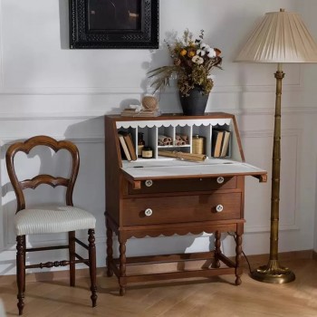 كونسول  مكتبه بلمسات فرنسيه ريفيه مصنوعه من خشب زان الطبيعي 9650