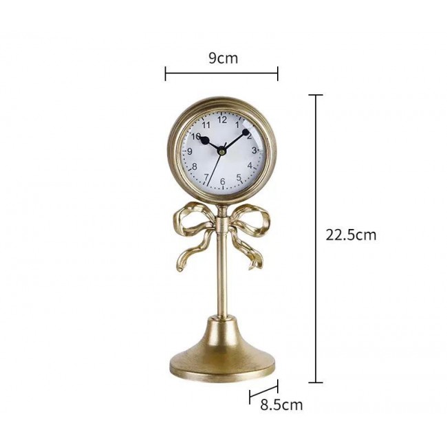 ساعة مكتبية مصنوعه من المعدن تتميز بتصميم أنيق يجمع بين الطراز الفيكتوري واللمسات الفرنسيه العصرية،9565