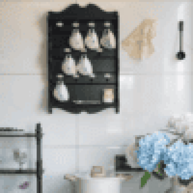 رف جداري الأناقة الفرنسية لمسة فنية لمطبخك وزوايا قهوتك ليجمع بين التنظيم الذكي والجمال الكلاسيكيL9638