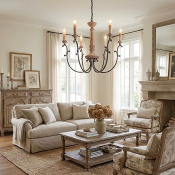 وحده اضاءه سقفيه فاخرة تجمع بين روح الريف الفرنسي وكلاسيكية التصميم الأمريكي القديم9344. 