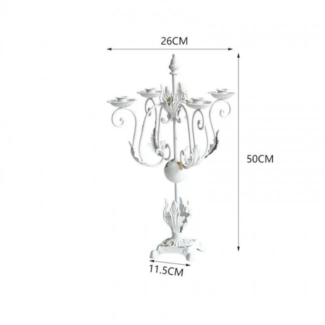 شمعدان ابيض معدن بتصميم اوربي كلاسيك L9605 شمعدان ابيض معدن بتصميم اوربي كلاسيك L9605