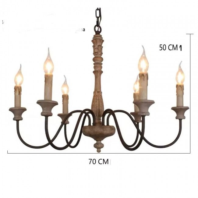 وحده اضاءه سقفيه مصنوعه من الخشب والمعدن بتصميم ريفي 9360