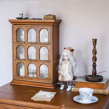 خزانه جداري مصنوع من الخشب تجمع بين سحر التصميم الكلاسيكي والوظيفة العملية مما يجعلها إضافة مثالية لغرف المعيشة أو المكاتب التي تبحث عن طابع عتيق دافئ9659