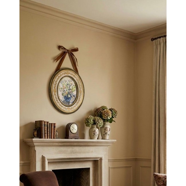 برواز بيضاوي كلاسيكي لوحة فنية لزهور بتصميم ريفي ليناسب الديكورات المنزلية الكلاسيكية9610