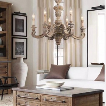 وحده اضاءه سقفيه مصنوعه من الخشب الطبيعي تجمع بين الأناقة الفرنسية والتصميم الريفي العتيق9346