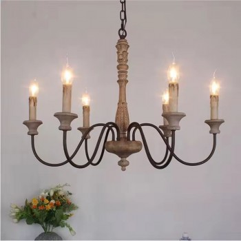 وحده اضاءه سقفيه مصنوعه من الخشب والمعدن بتصميم ريفي 9360