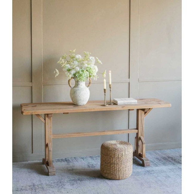 كونسول مصنوعه من الخشب الصلب الطبيعي باللون الطبيعي للخشب والتي تظهر من خلاله تفاصيل الطبيعيه للعروق8628