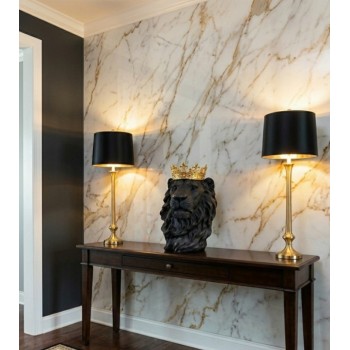 تحفه لرأس أسد ملكي يرتدي تاجاً ذهبياً وهو قطعة ديكور فخمة ترمز للقوة والسيادة، وتضفي لمسة كلاسيكية عصرية على المكاتب والمنازل9519