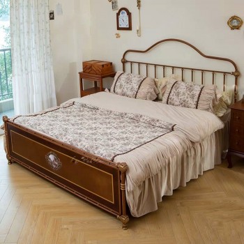 سرير معدني بتصميم من الريف الأوروبي مقاس 180cm*200cm