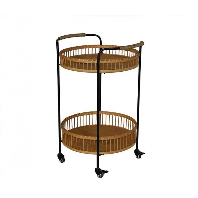 عربة عصرية للتقديم  قطعة أثاث استثنائية تجمع بين دفء الطبيعة وحداثة التصميم، وهي مصممة لتكون إضافة عملية وأنيقة لمنزلك أو لمشاريع الضيافةL9588