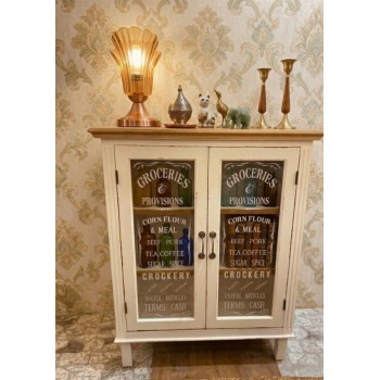 كونسول جداري بتصميم بتصميم شابي شيك مما تضيف سحر "فينتاج" وريفياً دافئاً على مطبخك أو غرفة الطعامL9576