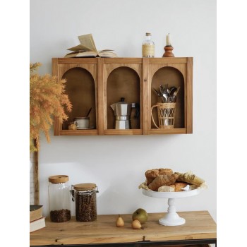 رف جداري "فينتج"مصنوعه من الخشب الطبيعي بتصميم الأقواس الكلاسيكية9564