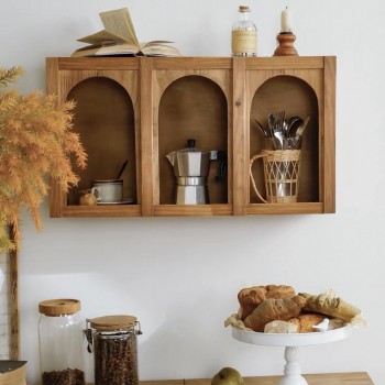 رف جداري "فينتج"مصنوعه من الخشب الطبيعي بتصميم الأقواس الكلاسيكية9564