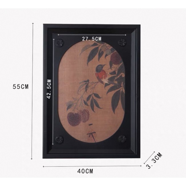 لوحه فنيه كلاسيكيه باطار خشبي فاخر مستوحاه من الفن الاسيوي 9624