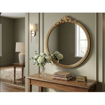 مرايا جداريه باطار ذهبي بتصميم ملكي راقي كلاسيكي 9599