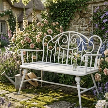 كرسي معدن يتسع لشخصين على الطراز الفرنسي مما يضيف لمسه من الاناقه الكلاسيكيه 9590