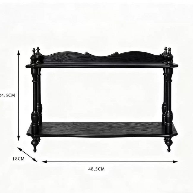 رف جداري باللون الاسود الفاخر بتصميم كلاسيكيه L9660