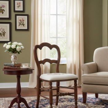 كرسي مصنوعه من الخشب الطبيعي بتصميم فينتاج فكتوري بلمسه ملكيه L9615