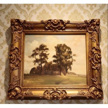 لوحه فنيه مطبوع كانفس  باطار خشبي كلاسيكي مزخرفL9269