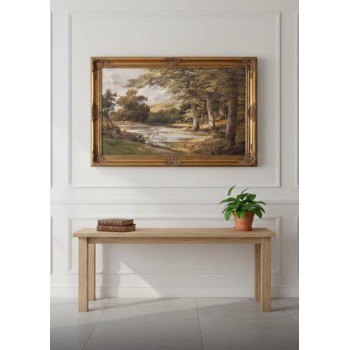 لوحه فنيه جداري كانفس باطار من الخشب الطبيعي بلمسات يدويه بتصميم فنتج كلاسيكي 9267