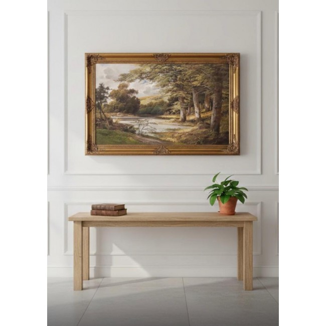 لوحه فنيه جداري كانفس باطار من الخشب الطبيعي بلمسات يدويه بتصميم فنتج كلاسيكي 9267