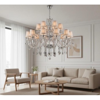 وحده اضاءه ثريا سقفيه كريستال بلمسات من الفخامه كلاسيكيه ب18 اذرع اضاءه9322