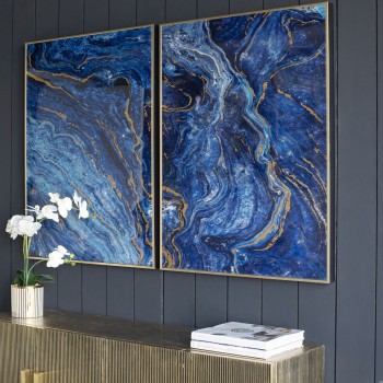 طقم لوحه جداري باطار ذهبي بشكل رخام الازرق مموج بلمسات ذهبيه العدد 2 8419 طقم لوحه جداري باطار ذهبي بشكل رخام الازرق مموج بلمسات ذهبيه العدد 2 8419