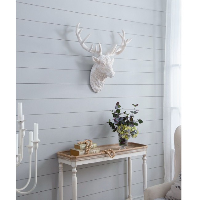  ديكور جداري رأس غزال أبيض بقرون 8365