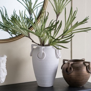 فازه سيراميك بيضاء بمقابض بتصميم عصري وانيق 8327 فازه سيراميك بيضاء بمقابض بتصميم عصري وانيق 8327