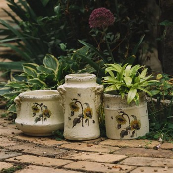 مركن زهور على الطراز الاوربي الريفي بحجمين مختلفين 