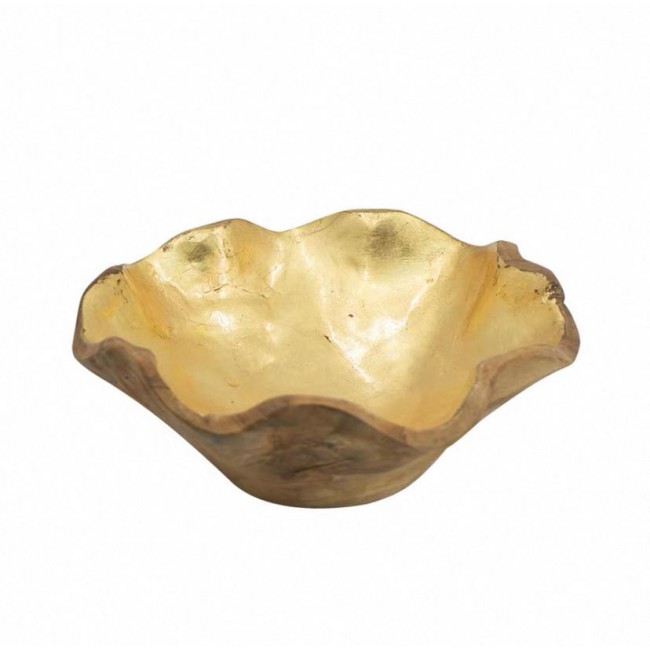 صحن تقديم خشب طبيعي بتصميم بتلات الورد 7840