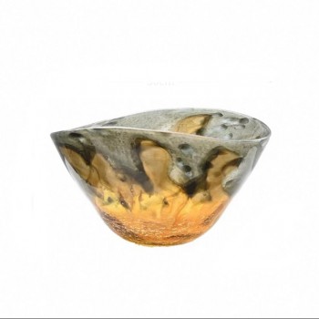 صحن تقديم زجاجي بالوان مموجه 7946