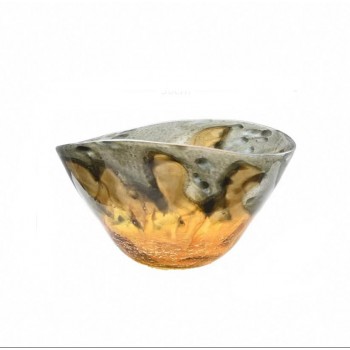 صحن تقديم زجاجي بالوان مموجه 7946 صحن تقديم زجاجي بالوان مموجه 7946