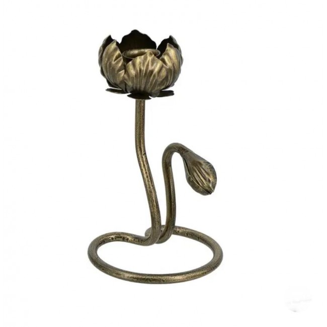 شمعدان معدن بتصميم ورد 8093