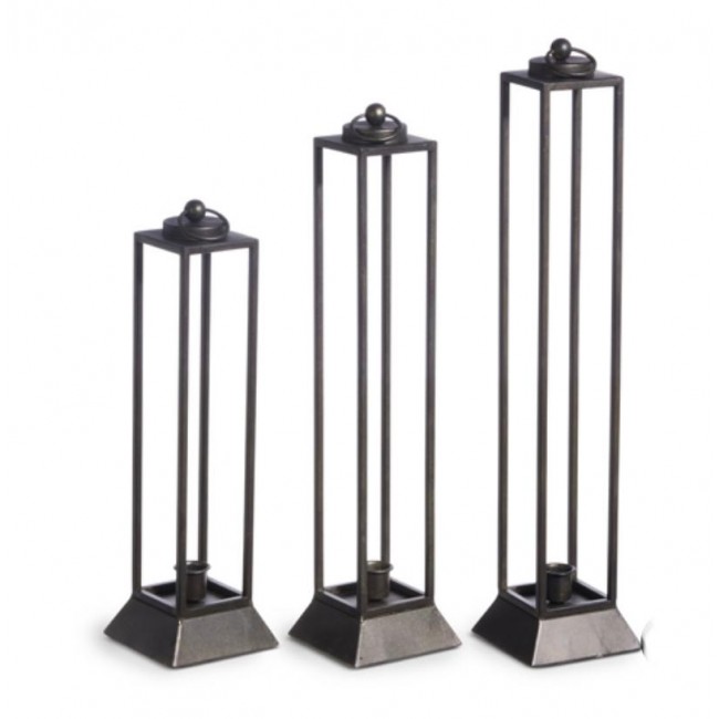 طقم شمعدان معدن بتصميم اوربي العدد3 قطع 7888