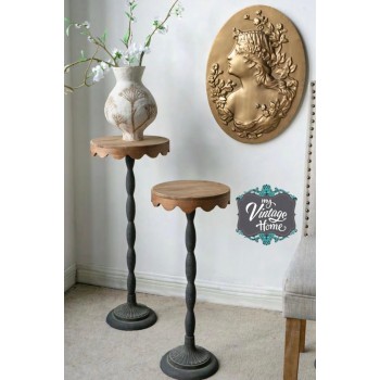 طاوله جانبيه بتصميم فني راق تجمع بين قاعده معدنيه فنتج وسطح خشبي طبيعي متوفر الحجمين 8213 طاوله جانبيه بتصميم فني راق تجمع بين قاعده معدنيه فنتج وسطح خشبي طبيعي متوفر الحجمين 8213