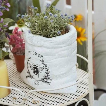 مركن زرع يضفي جمال لديكور المنزل بتصميم كيس مطبوع برسمات انيقه 9107