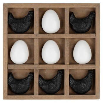 لعبه خشبيه مستوحاه من لعبة "إكس أو"مصممه بشكل متميز بيض والدجاج من سراميك 9103