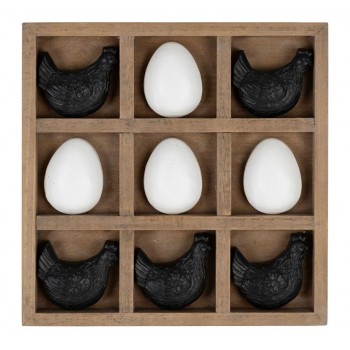 لعبه خشبيه مستوحاه من لعبة "إكس أو"مصممه بشكل متميز بيض والدجاج من سراميك 9103